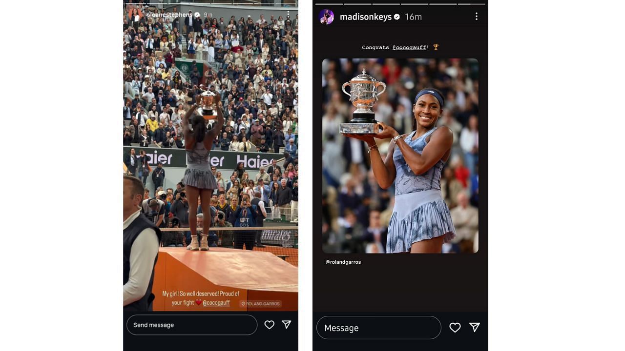 Sloane Stephens and Madison Keys via Instagram Stories